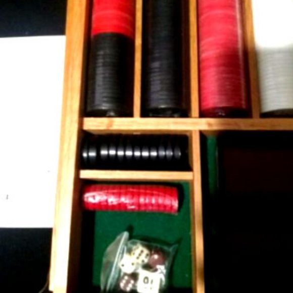 Wooden Checkers, Backgammon & Poker Set - Picture 3 of 11